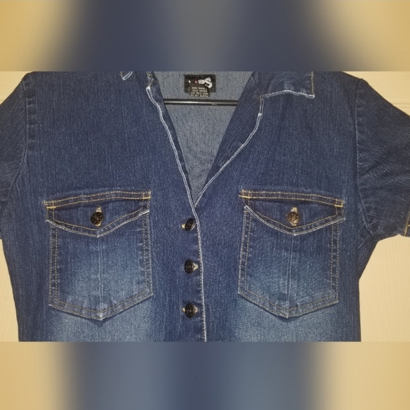 90s Y2k blue denim button up jumpsuit - Picture 3 of 5